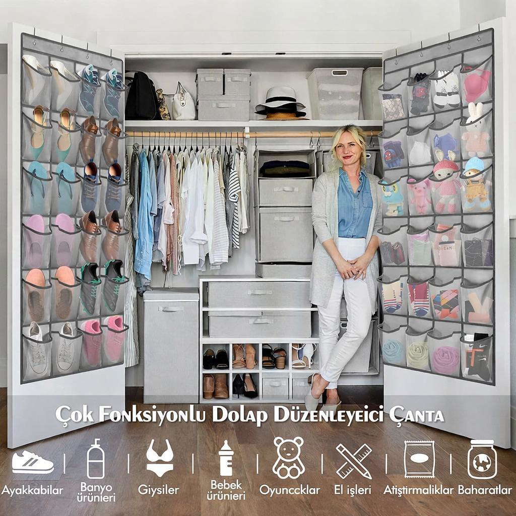 Valkyrie Kapı Arkası Ayakkabı Organizer 24 Gözlü – Askılı Dolap İ