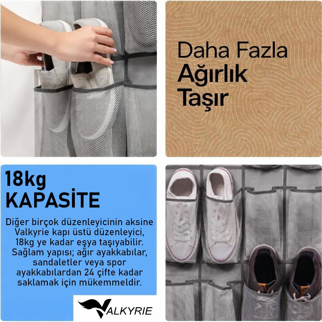 Valkyrie Kapı Arkası Ayakkabı Organizer 24 Gözlü – Askılı Dolap İ