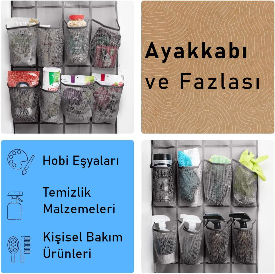 Valkyrie Kapı Arkası Ayakkabı Organizer 24 Gözlü – Askılı Dolap İ
