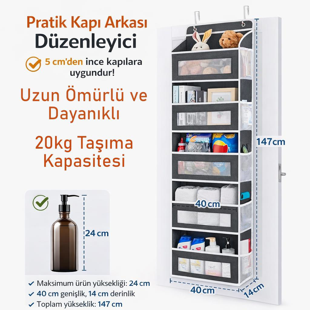 Valkyrie Kapı Arkası Organizer 5 Cepli Askılı Dolap Düzenleyici Ç Valkyrie Kapı Arkası Organizer 5 Cepli Askılı Dolap Düzenleyici Ç