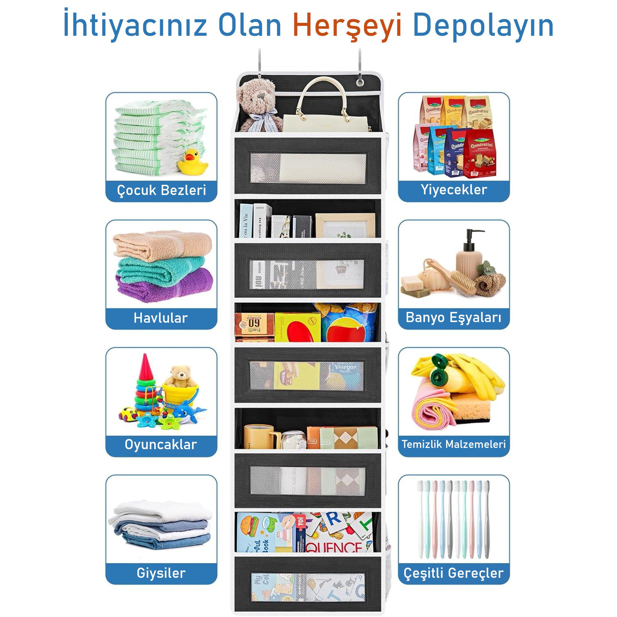 Valkyrie Kapı Arkası Organizer 5 Cepli Askılı Dolap Düzenleyici Ç Valkyrie Kapı Arkası Organizer 5 Cepli Askılı Dolap Düzenleyici Ç