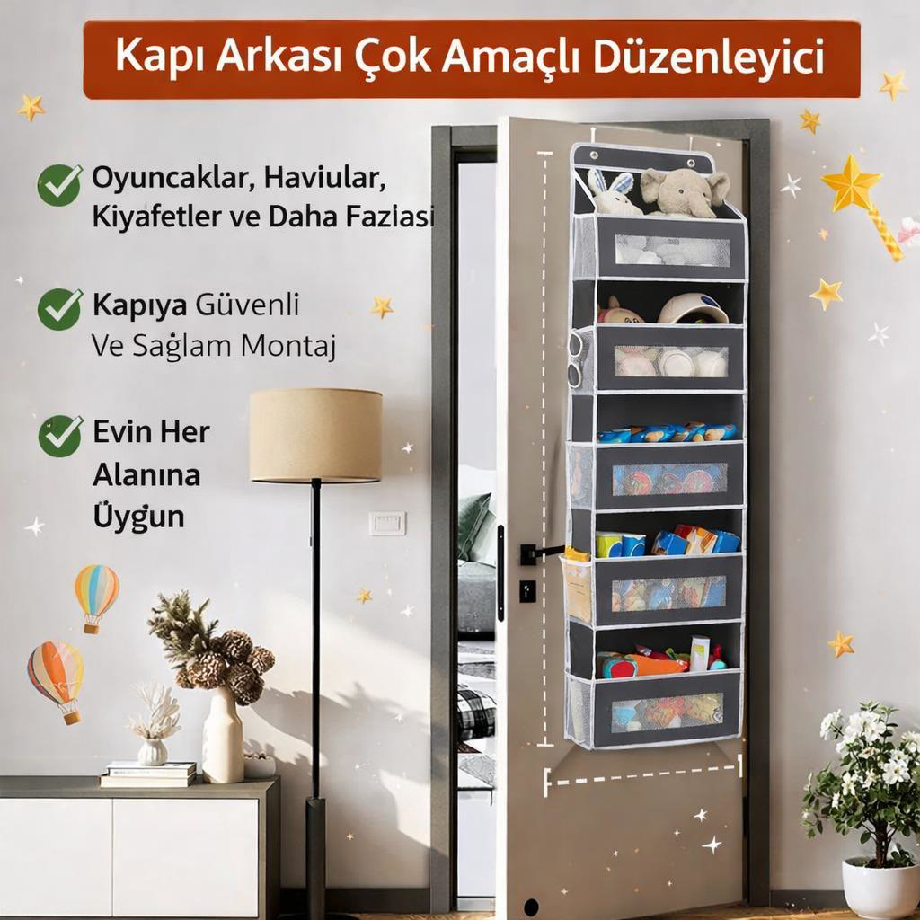 Valkyrie Kapı Arkası Organizer 5 Cepli Askılı Dolap Düzenleyici Ç Valkyrie Kapı Arkası Organizer 5 Cepli Askılı Dolap Düzenleyici Ç
