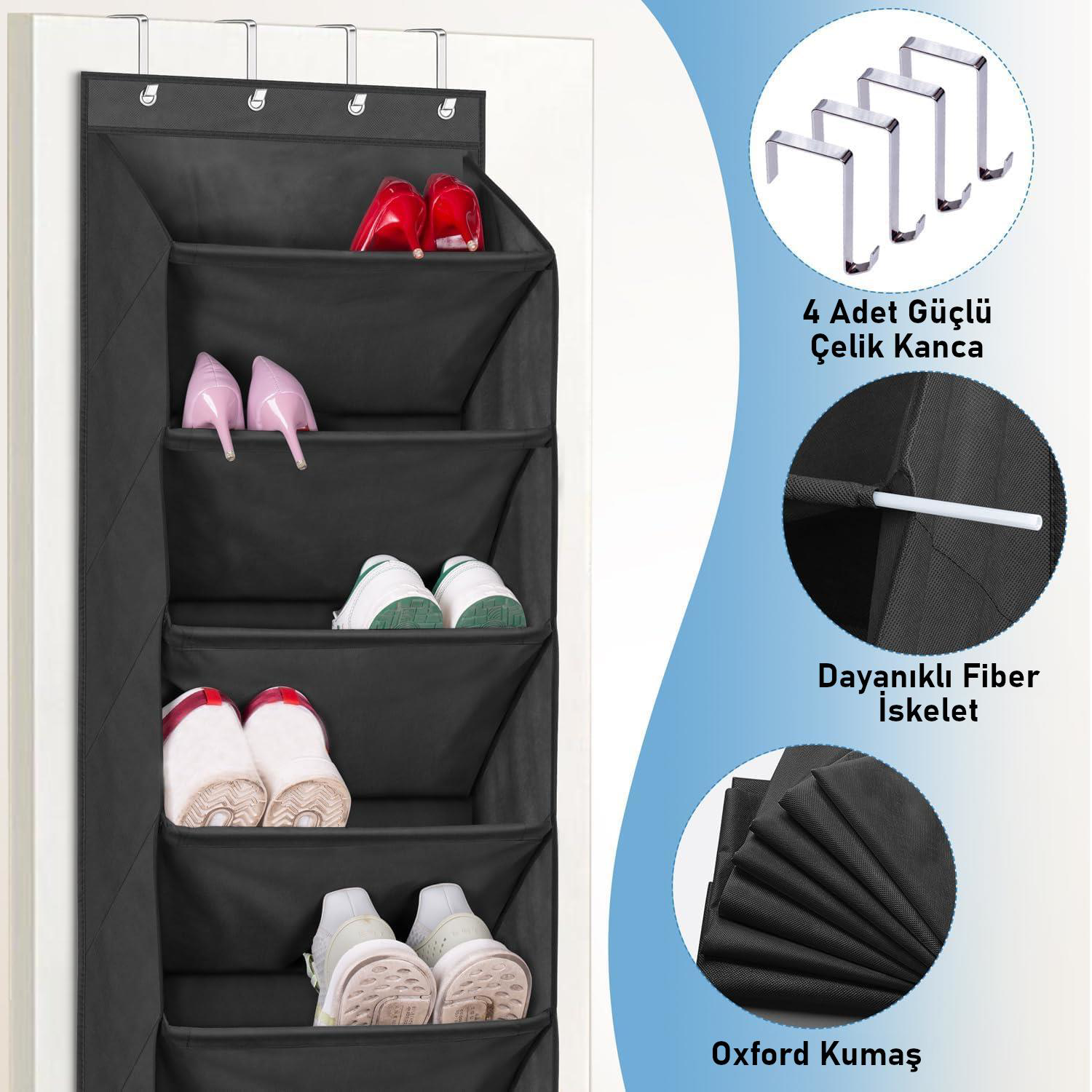 Valkyrie Kapı Arkası Ayakkabılık Organizer 8 Katlı Askılı Dolap İ Valkyrie Kapı Arkası Ayakkabılık Organizer 8 Katlı Askılı Dolap İ