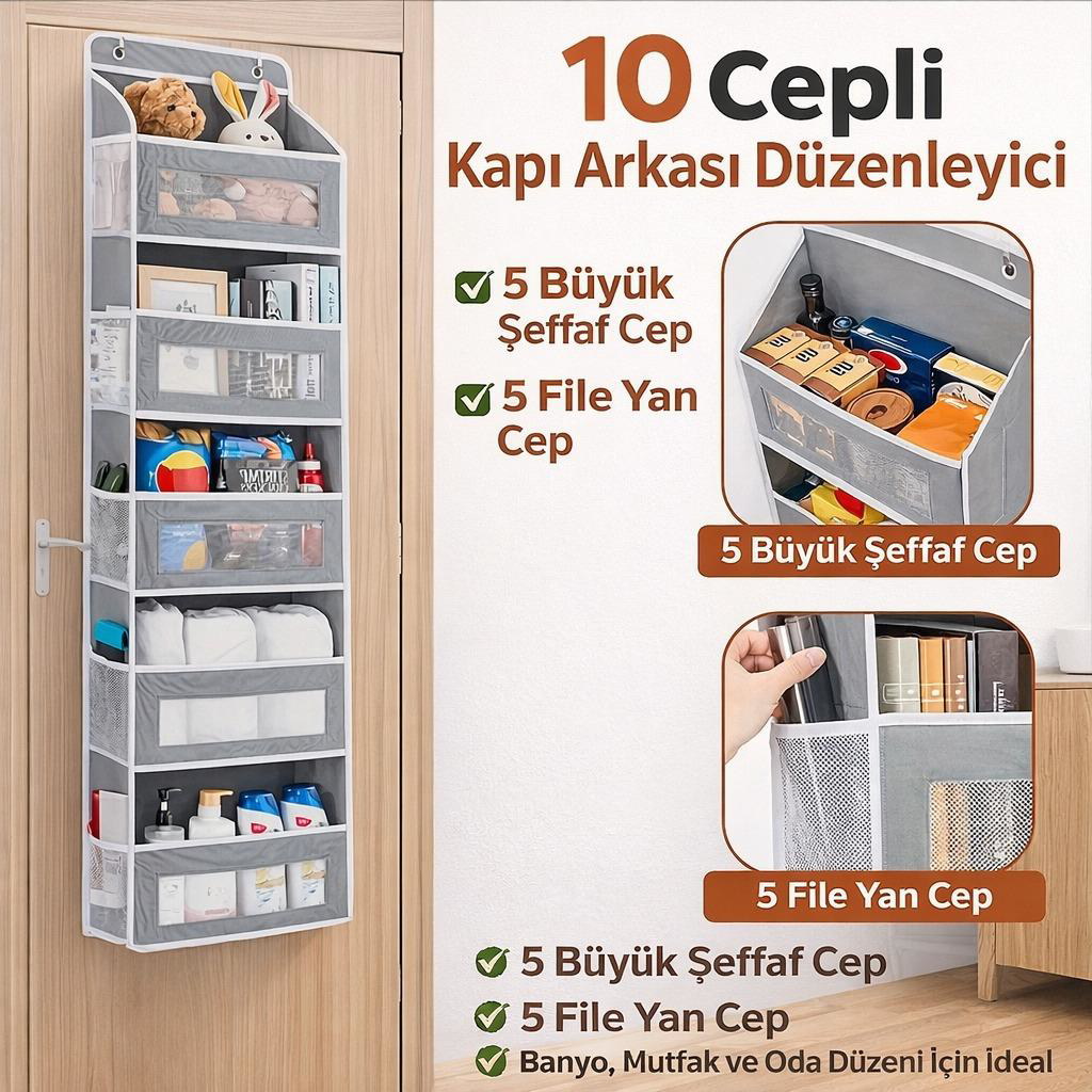 Valkyrie Kapı Arkası Organizer 5 Cepli Askılı Dolap Düzenleyici Ç Valkyrie Kapı Arkası Organizer 5 Cepli Askılı Dolap Düzenleyici Ç