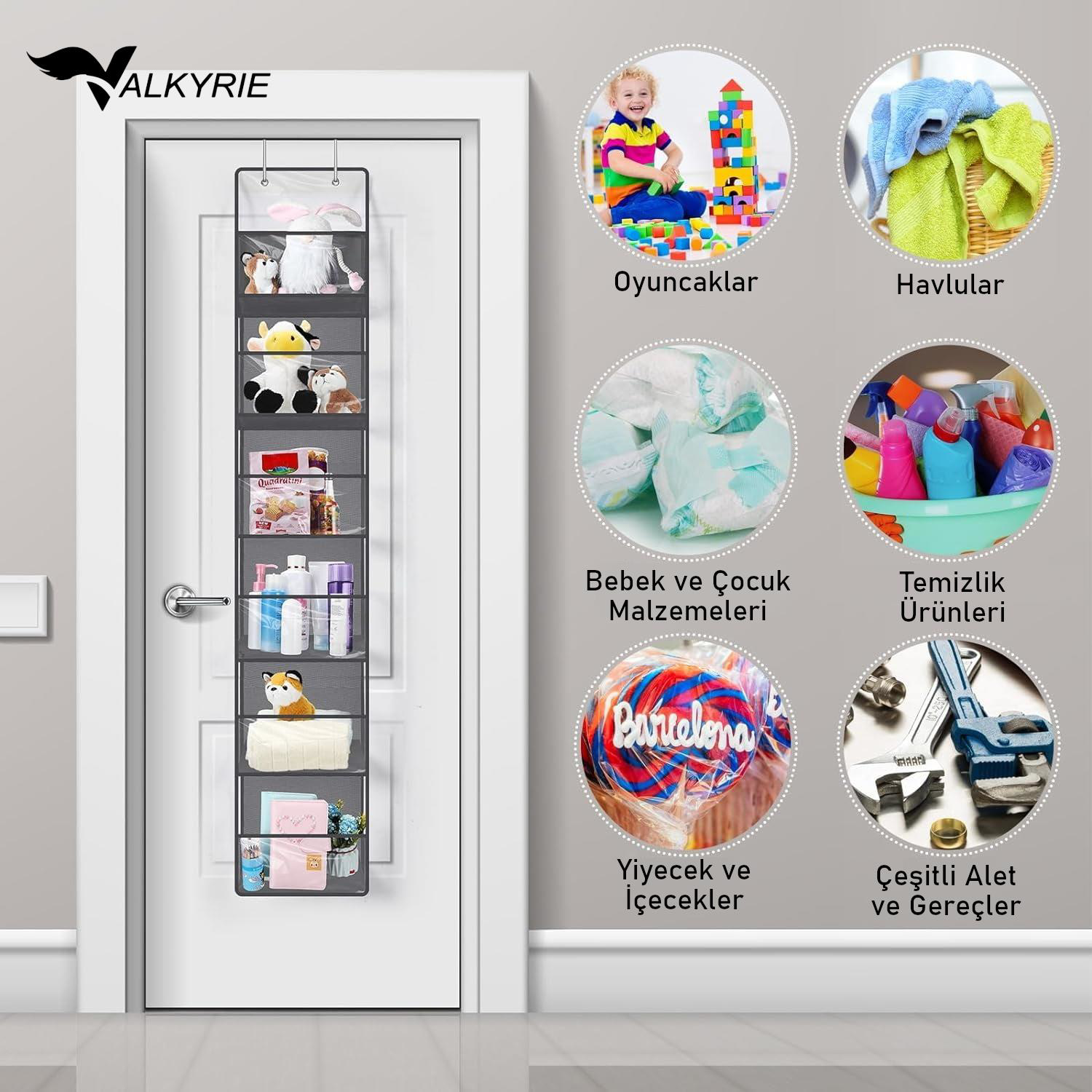 Valkyrie Kapı Arkası Organizer 6 Gözlü Askılı Dolap Düzenleyici Ç