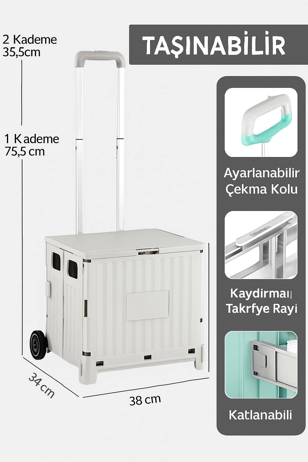 Valkyrie  Katlanabilir İki Tekerlekli Alışveriş Ve Depolama Çantas