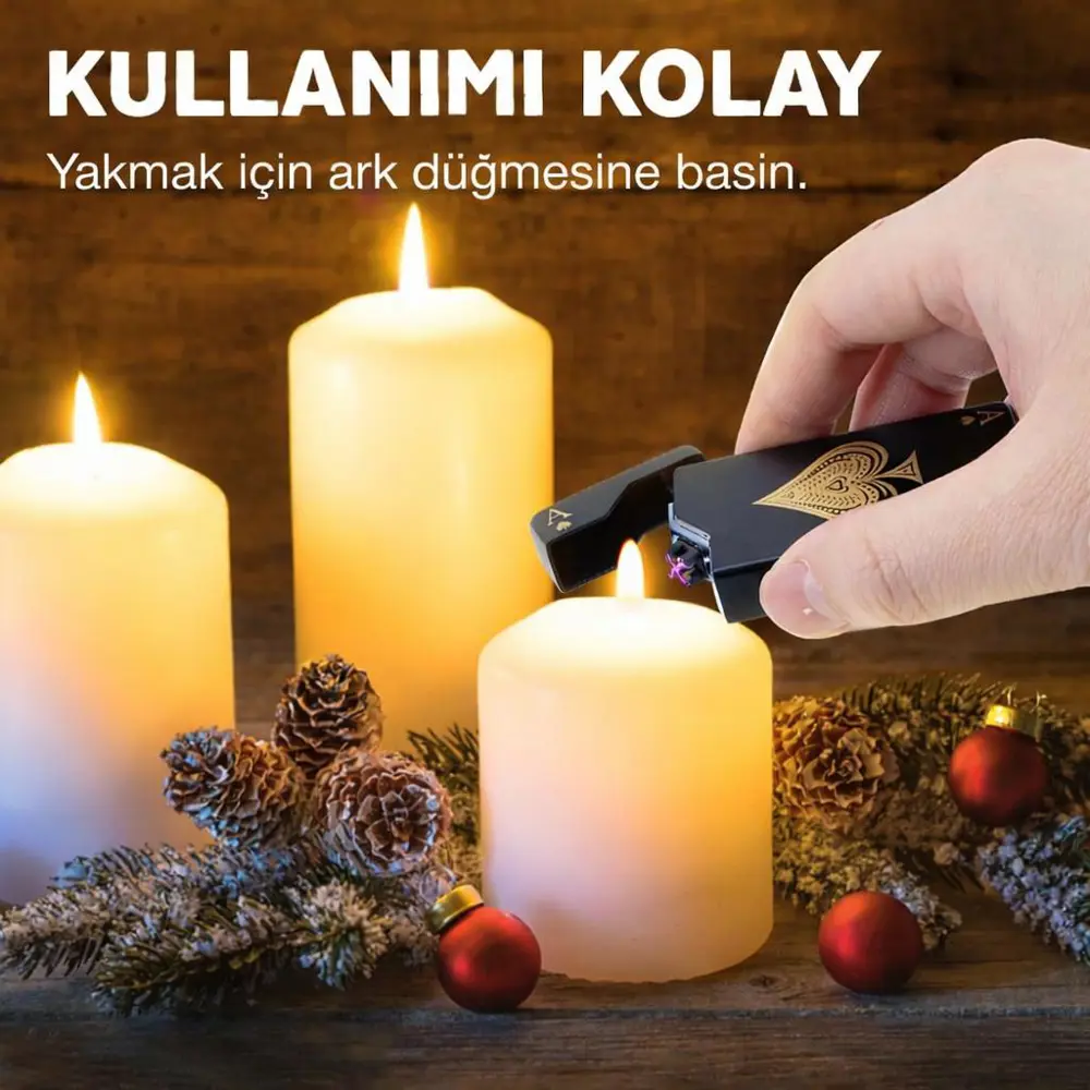 Valkyrie Maça As | USB-C Şarjlı Elektrikli Çakmak | Çift Ark Plaz