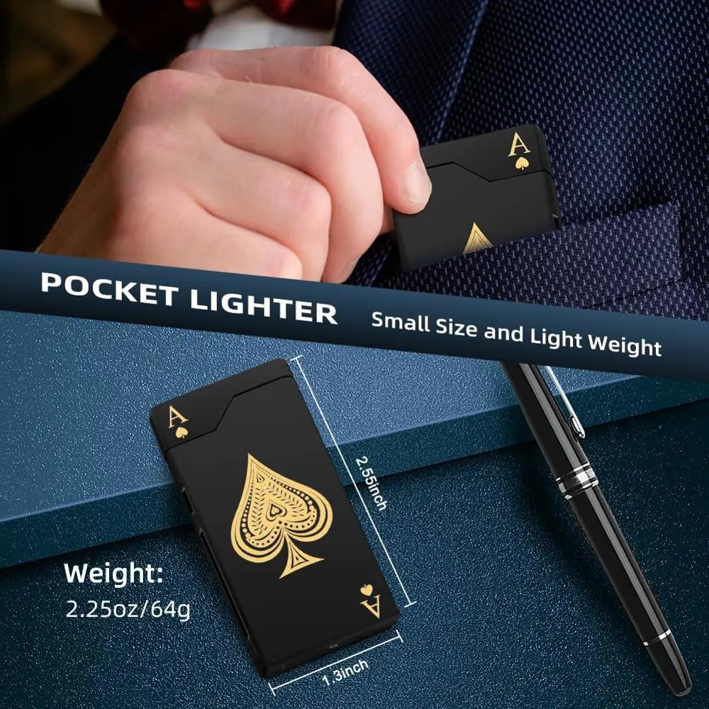 Valkyrie Maça As | USB-C Şarjlı Elektrikli Çakmak | Çift Ark Plaz