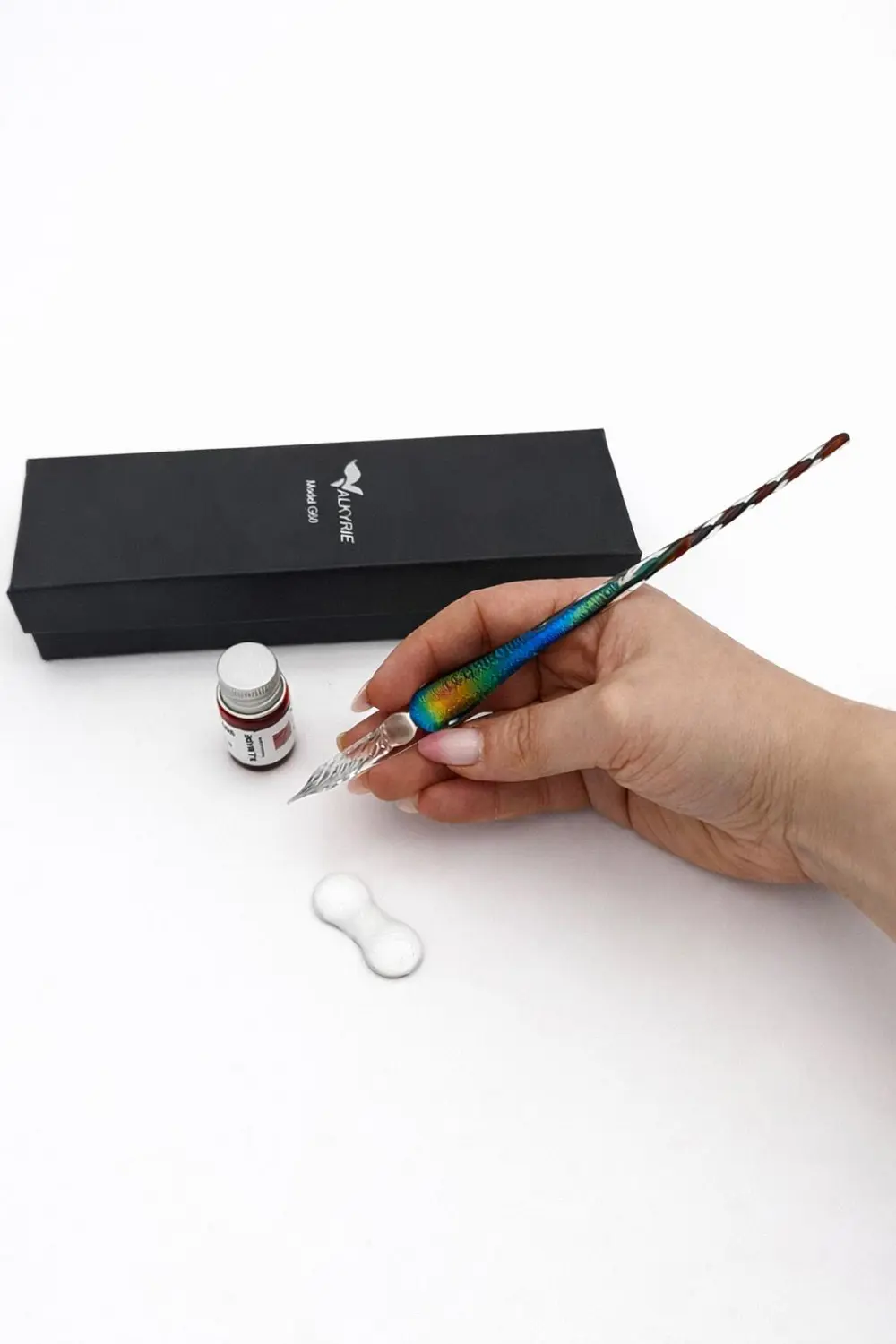 Valkyrie Model Renk Geçişli Cam Dip Kalem Seti – El Yapımı - Hedi