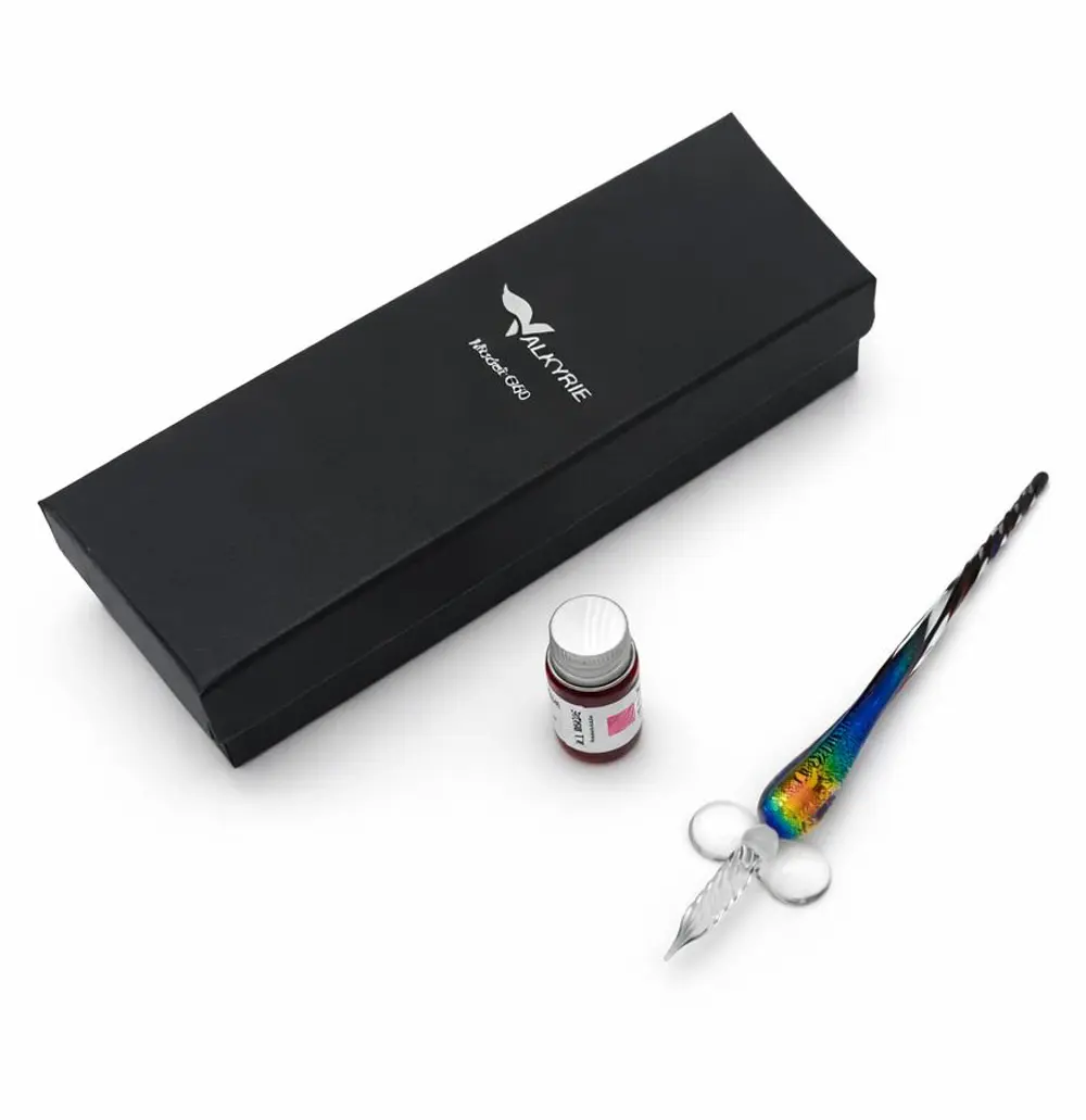 Valkyrie Model Renk Geçişli Cam Dip Kalem Seti – El Yapımı - Hedi