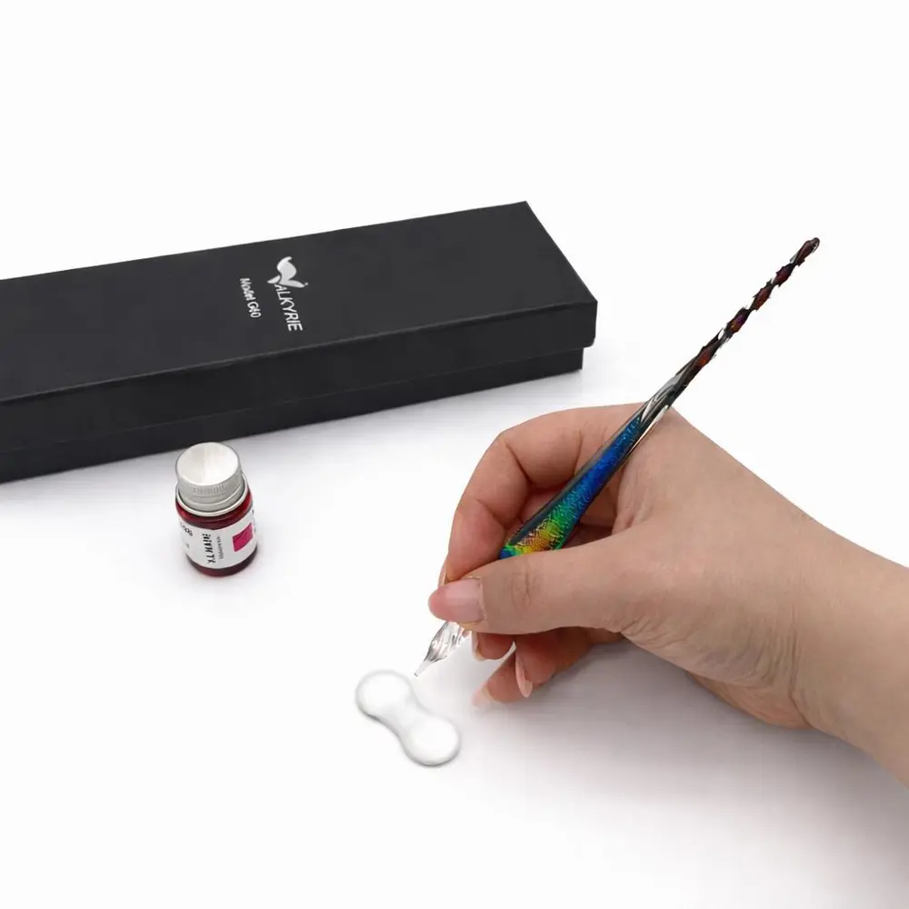 Valkyrie Model Renk Geçişli Cam Dip Kalem Seti – El Yapımı - Hedi