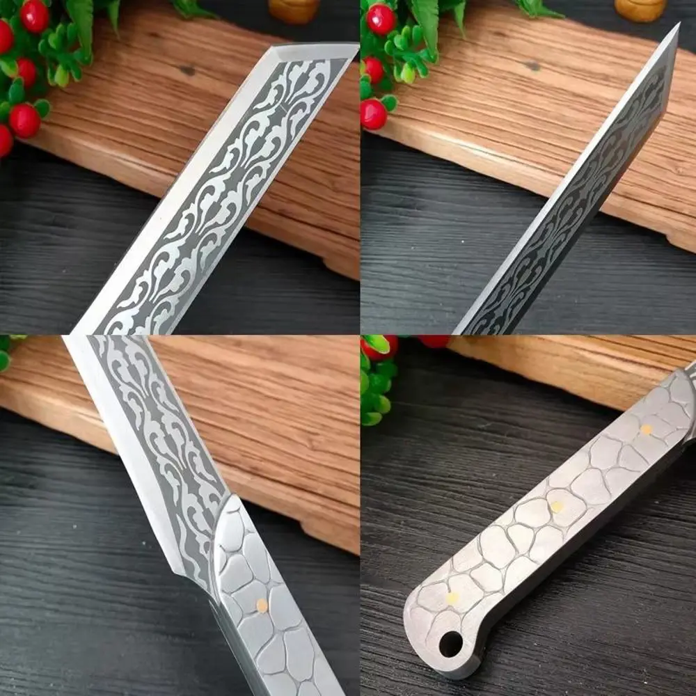 Valkyrie Paslanmaz Çelik Desenli Çok Amaçlı Mutfak ve Kamp Bıçağı