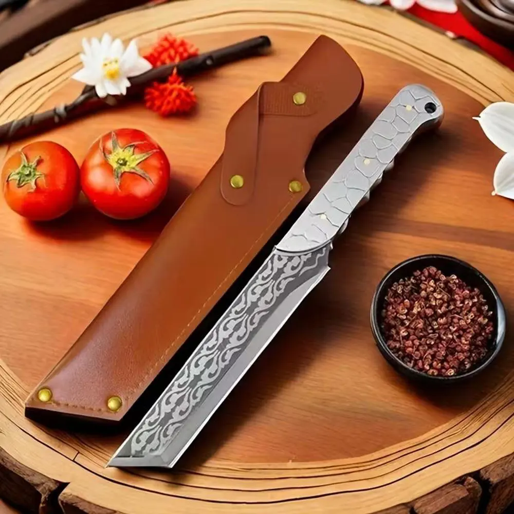 Valkyrie Paslanmaz Çelik Desenli Çok Amaçlı Mutfak ve Kamp Bıçağı