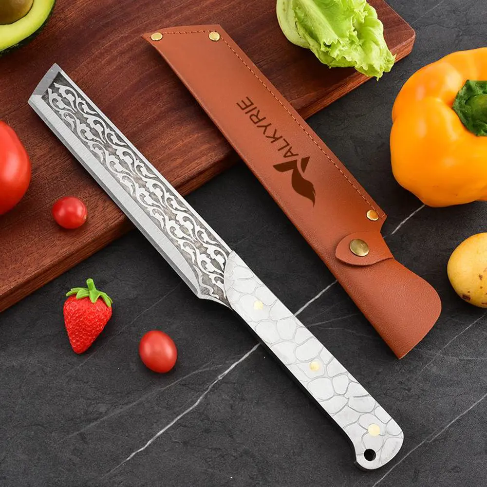 Valkyrie Paslanmaz Çelik Desenli Çok Amaçlı Mutfak ve Kamp Bıçağı