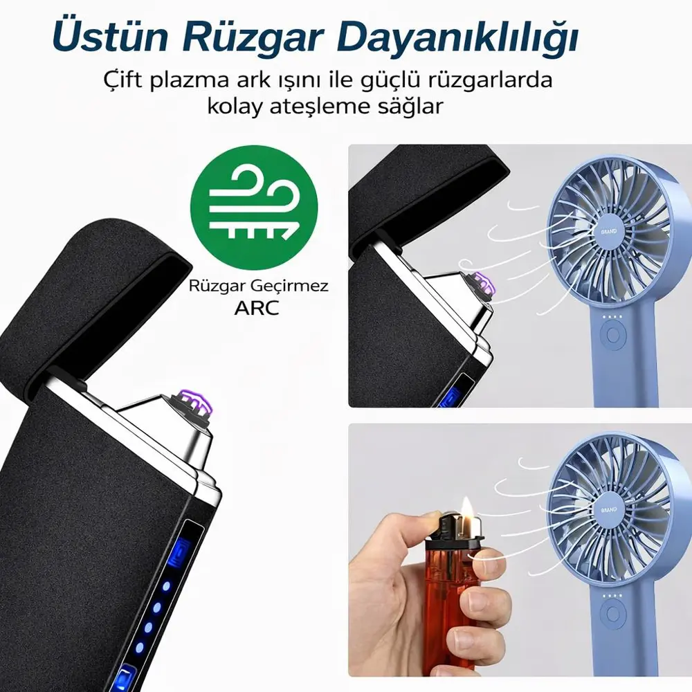 Valkyrie Şarjlı Gazsız Dokunmatik USB Çakmak Plazma Mat Siyah