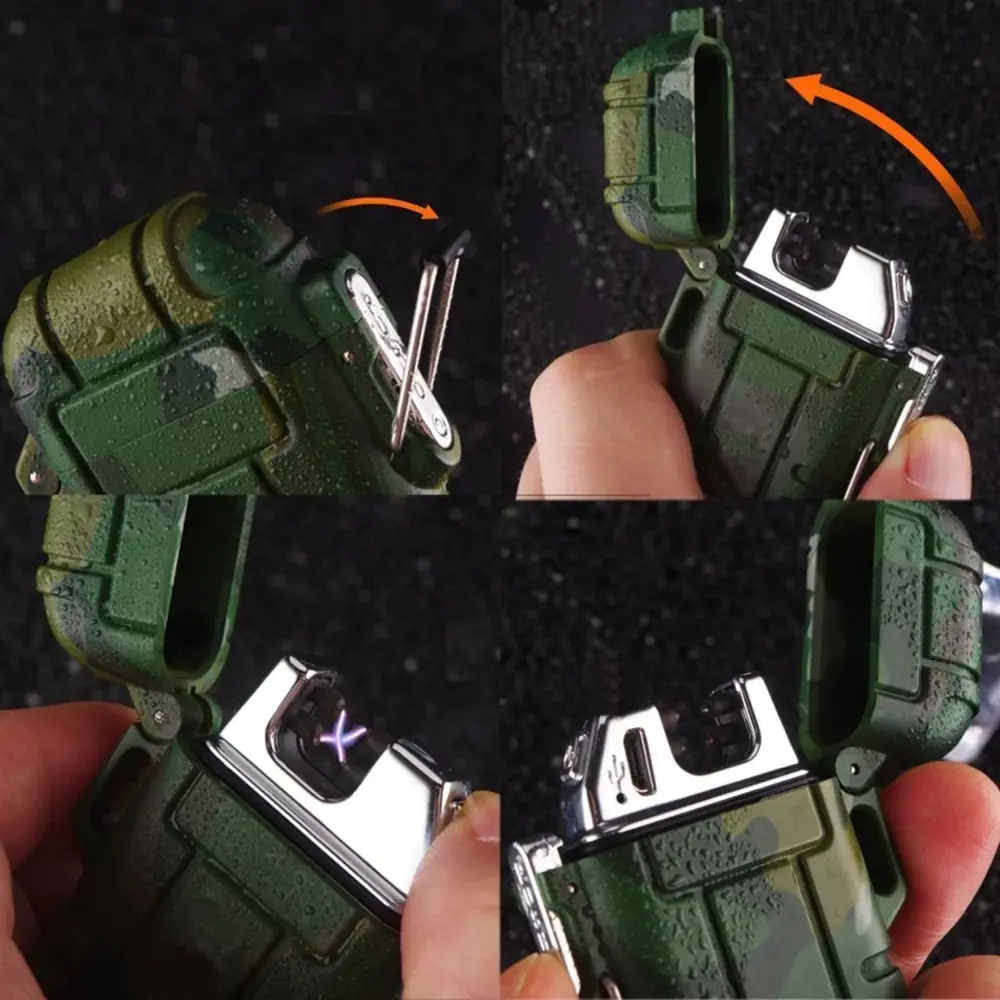 Valkyrie Su Geçirmez Şarjlı USB Çakmak Çift Ark Gazsız Plazma Ele