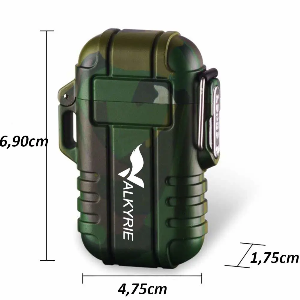 Valkyrie Su Geçirmez Şarjlı USB Çakmak Çift Ark Gazsız Plazma Ele