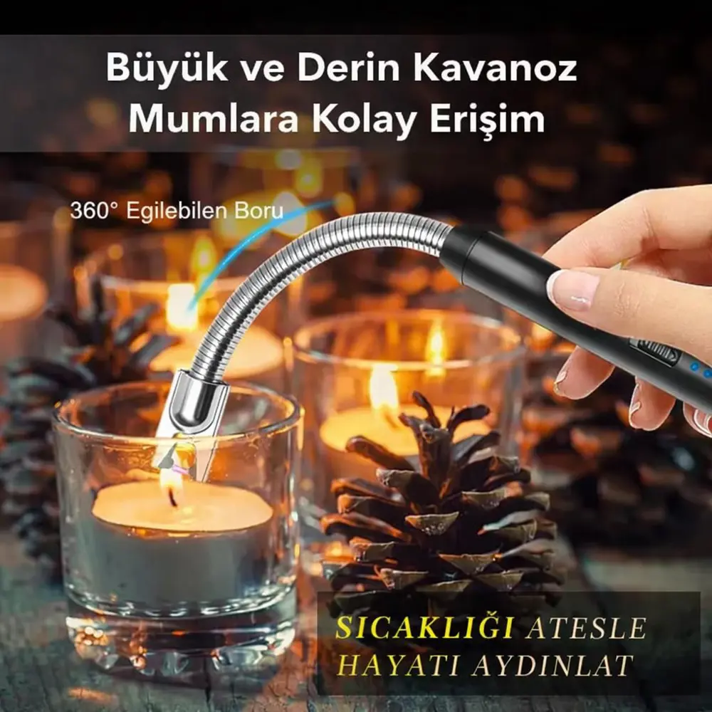 Valkyrie Type-C Şarjlı Elektronik, Mum Yakma Darbeli Ateşleyici –