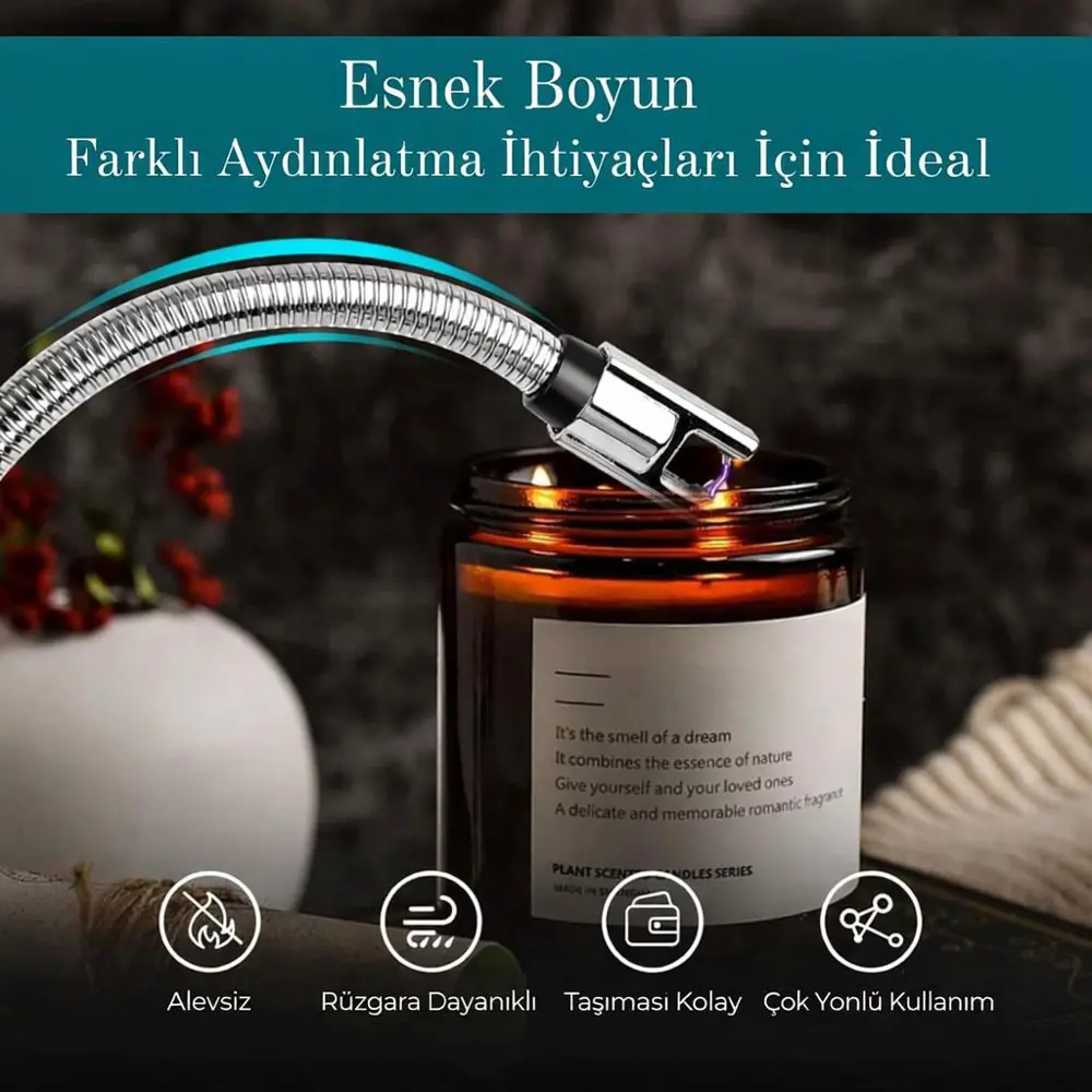 Valkyrie Type-C Şarjlı Elektronik, Mum Yakma Darbeli Ateşleyici –
