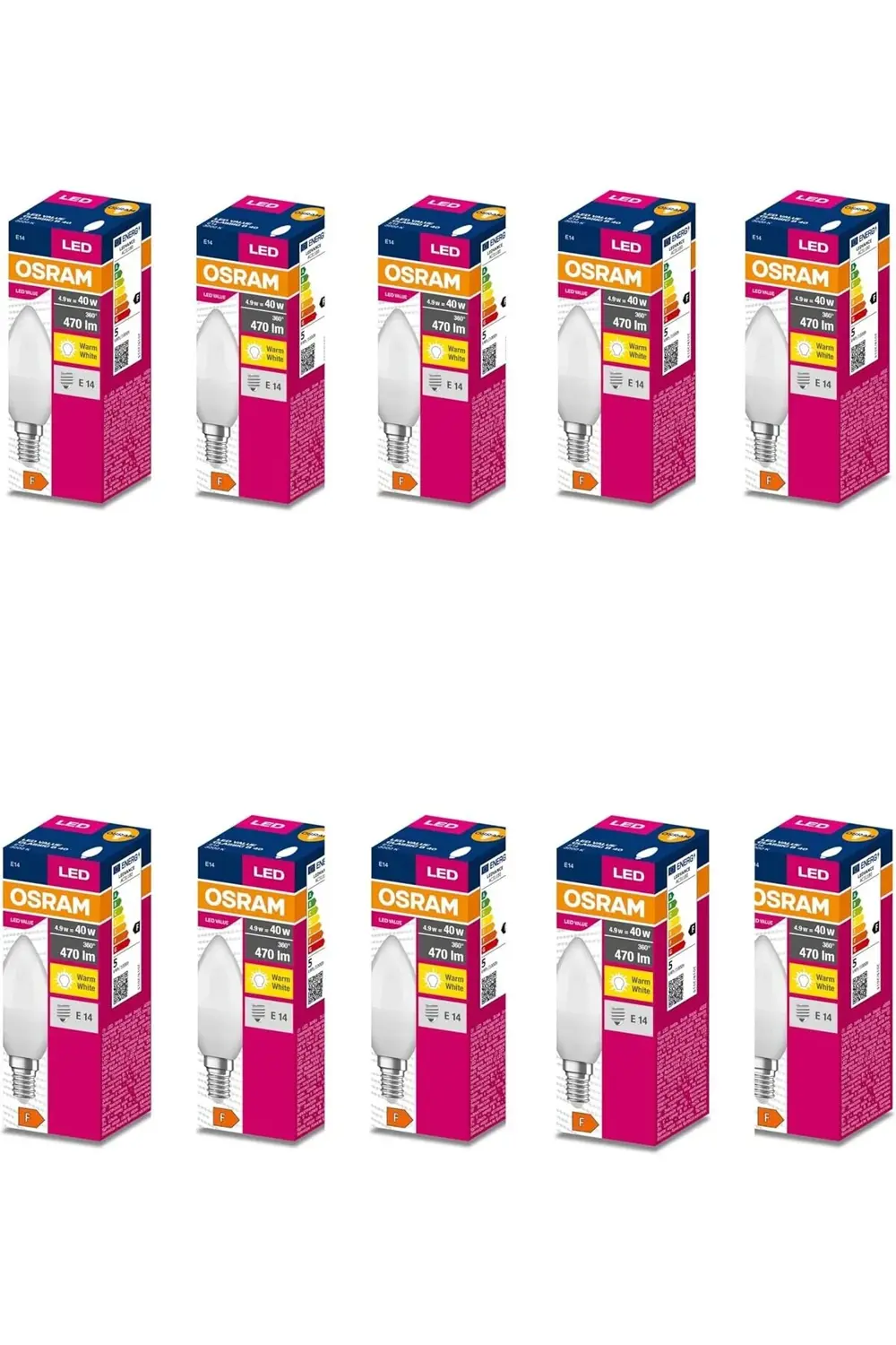 Value B40 4.9W 827 2700K Sarı Renk E14 Mum LED Ampul 395519