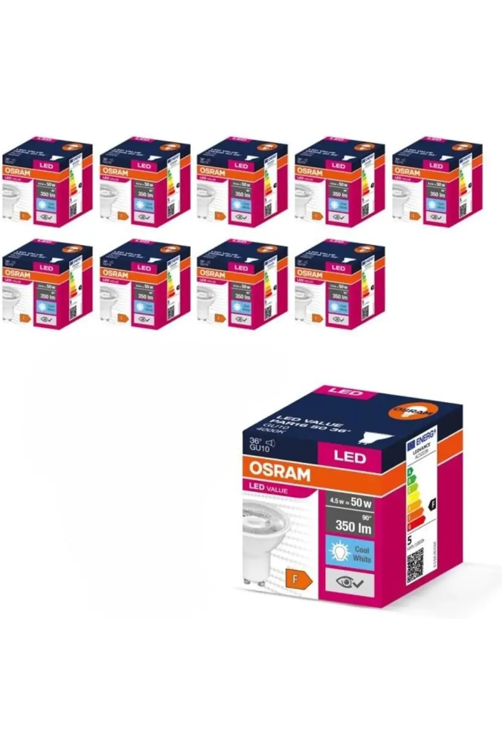 Value PAR16 50 36D 4.5W Soğuk Beyaz 4000K GU10 Led Ampul 1185222