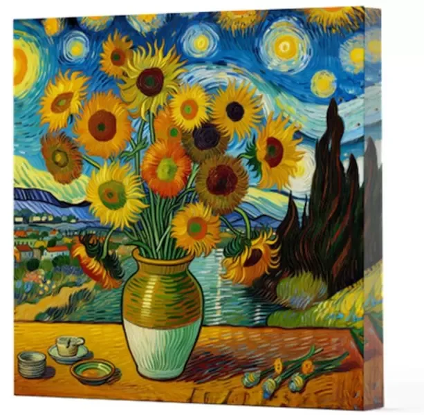 Van Gogh 1 - Galata Çizgili Yan Boyamalı Defter