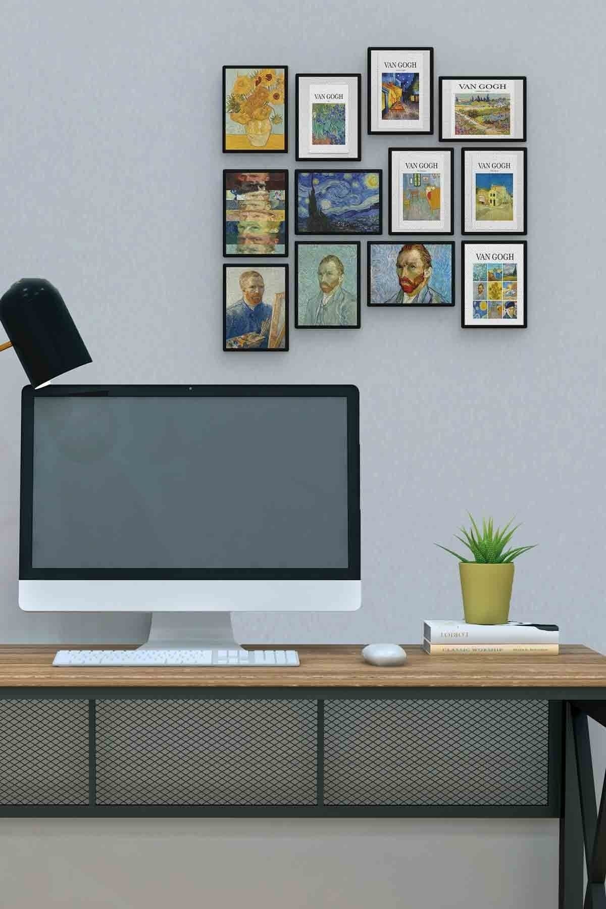 Van Gogh 12 Parça Mdf (ahşap) Tablo Ofis Boyu 