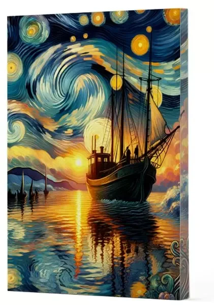 Van Gogh 2 - Gemi Çizgili Yan Boyamalı Defter Van Gogh 2 - Gemi Çizgili Yan Boyamalı Defter