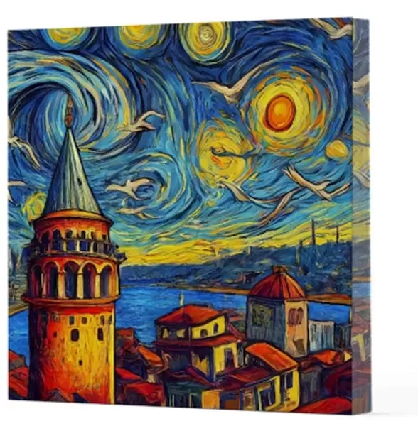 Van Gogh 5 Galata - Çizgisiz Yan Boyamalı Defter Van Gogh 5 Galata - Çizgisiz Yan Boyamalı Defter