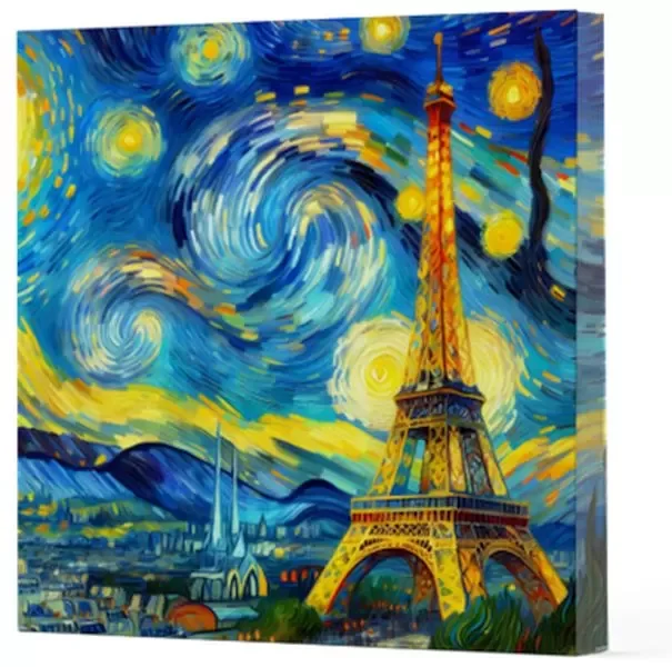 Van Gogh 9 Eyfel Kulesi - Çizgisiz Yan Boyamalı Defter Van Gogh 9 Eyfel Kulesi - Çizgisiz Yan Boyamalı Defter