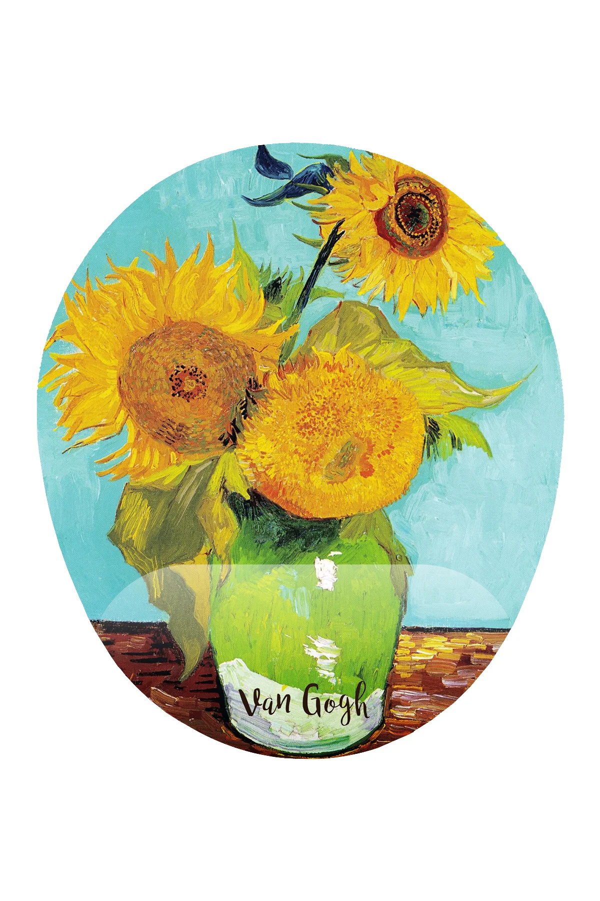 Van Gogh Ay Çiçekleri Desenli Bilek DestekliKaymaz Buruşmaz Kırıl