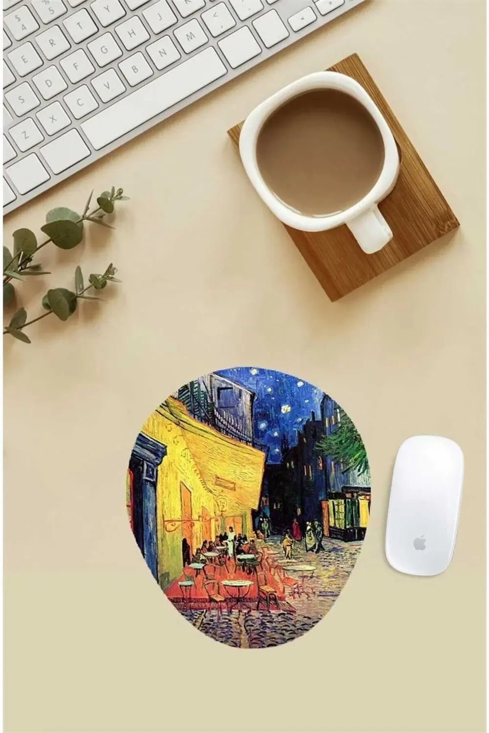 Van Gogh Cafe Terrace At Night Desenli Bilek Destekli Mouse Pad