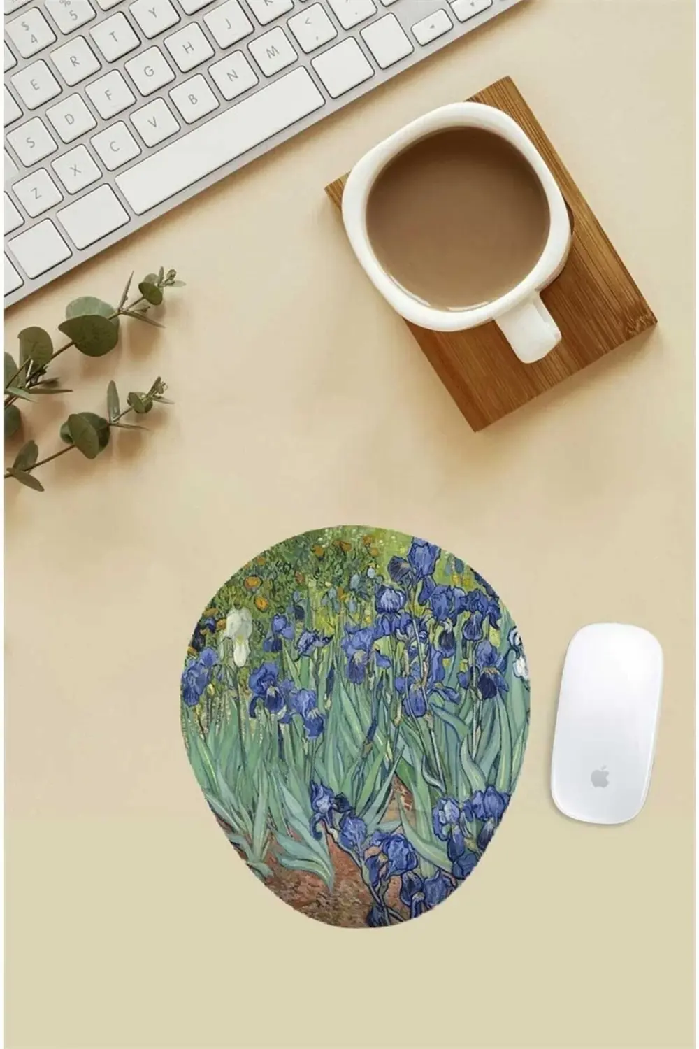 Van Gogh Irises Desenli Bilek Destekli Mouse Pad