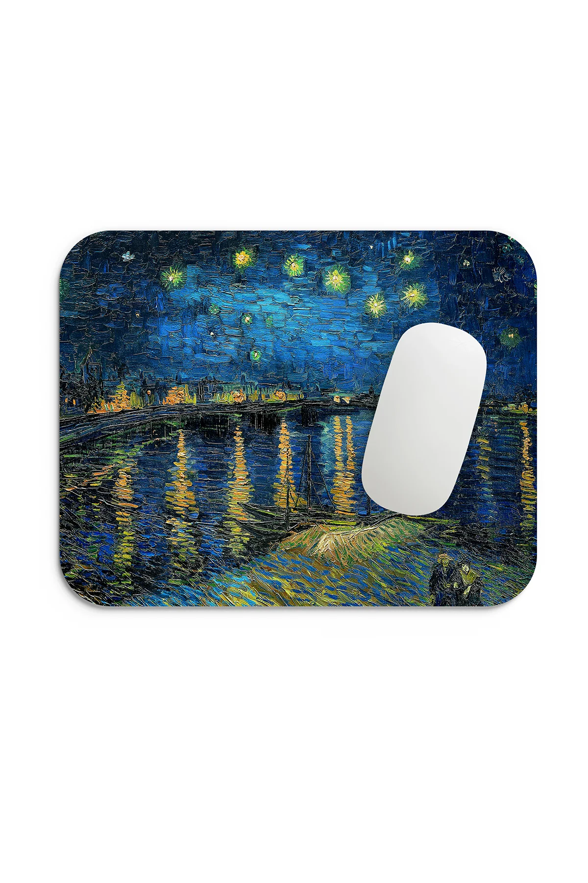Van Gogh Rhone Nehri Üzerinde Yıldızlı Gece Mouse Pad