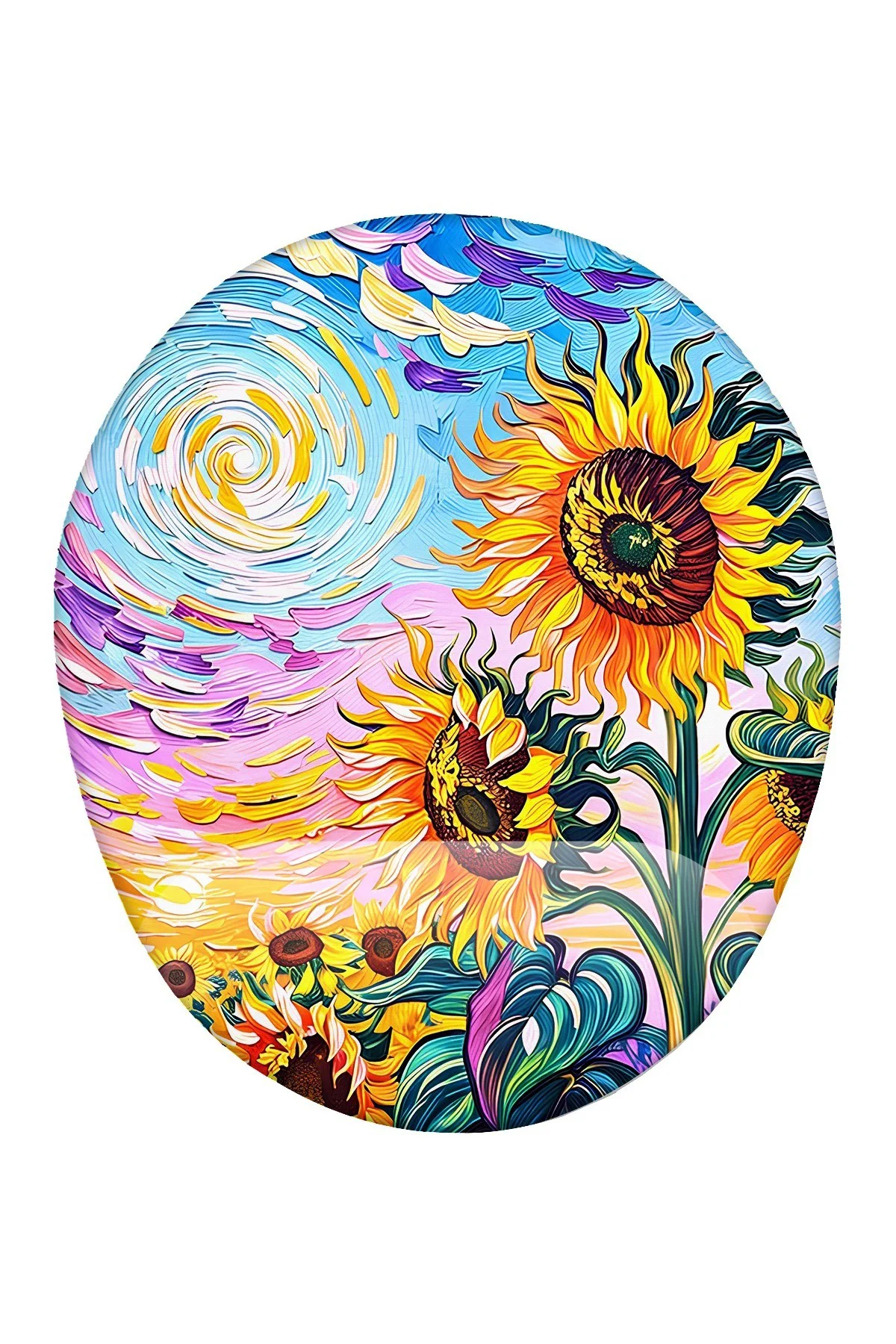 Van Gogh Temalı Ay Çiçekleri Bilek Destekli Mouse Pad Ergonomik K