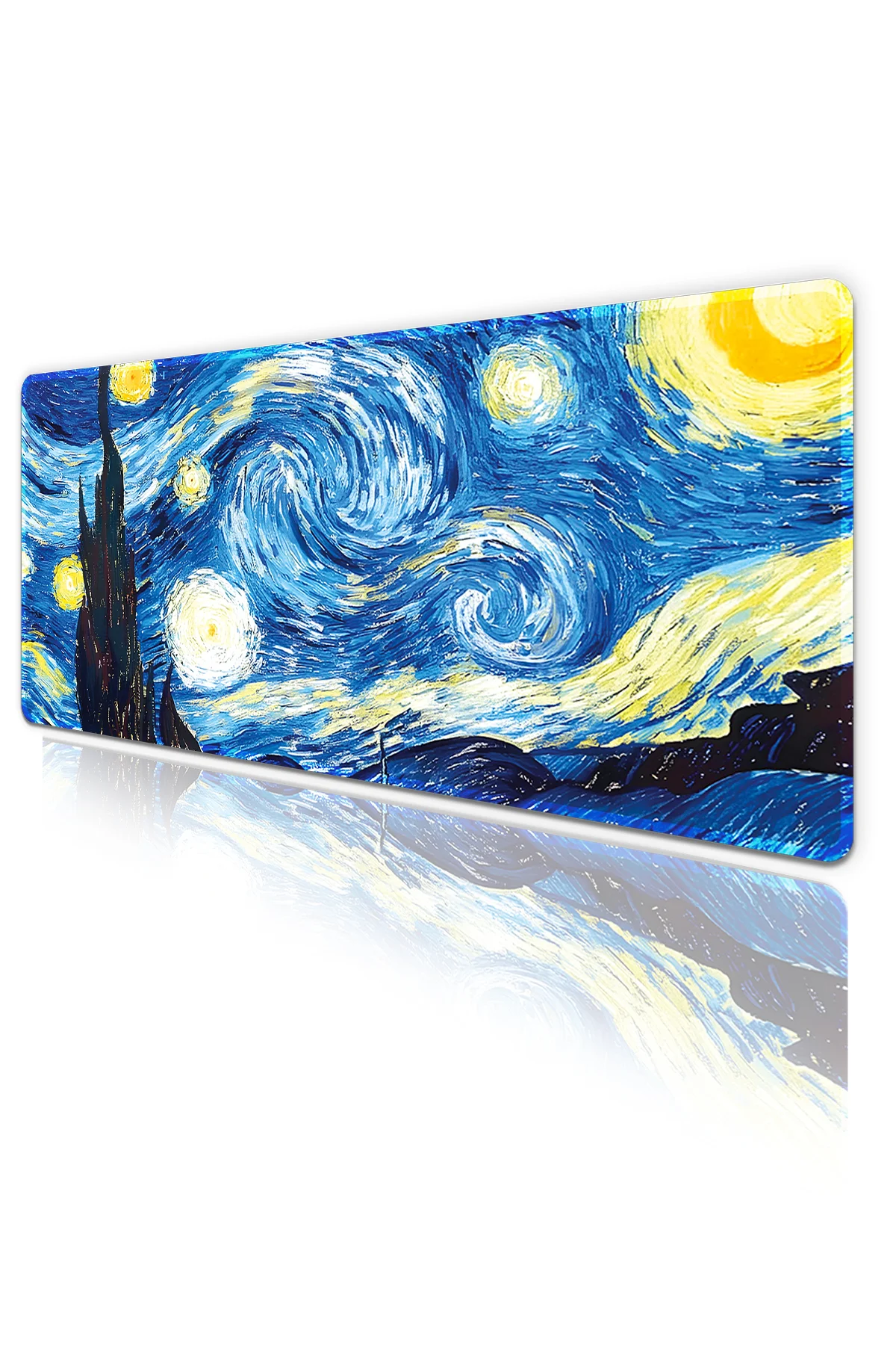Van Gogh Yıldızlı Gece Oyun Gaming Klavye Mouse Pad Masa Matı 70x