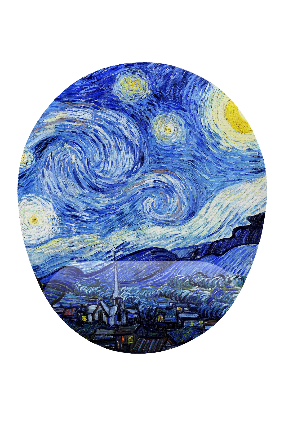 Van Gogh Yıldızlı Gece Desenli Bilek DestekliKaymaz Buruşmaz Kırı
