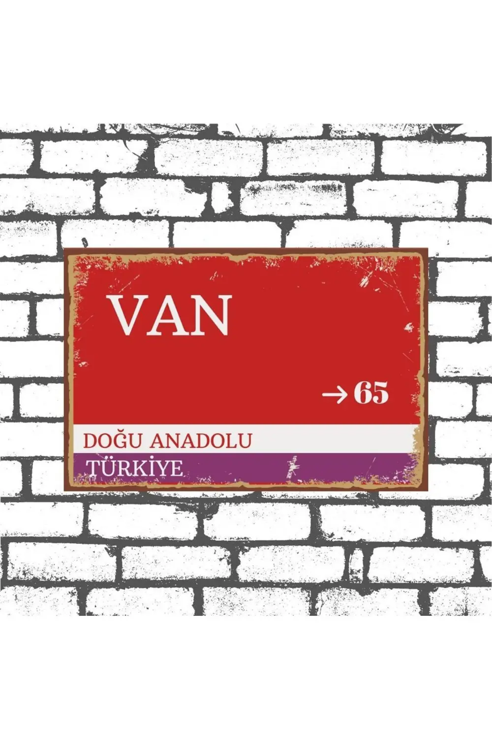 Van Sokak Tabelası Görselli Ahşap Poster 20x30cm
