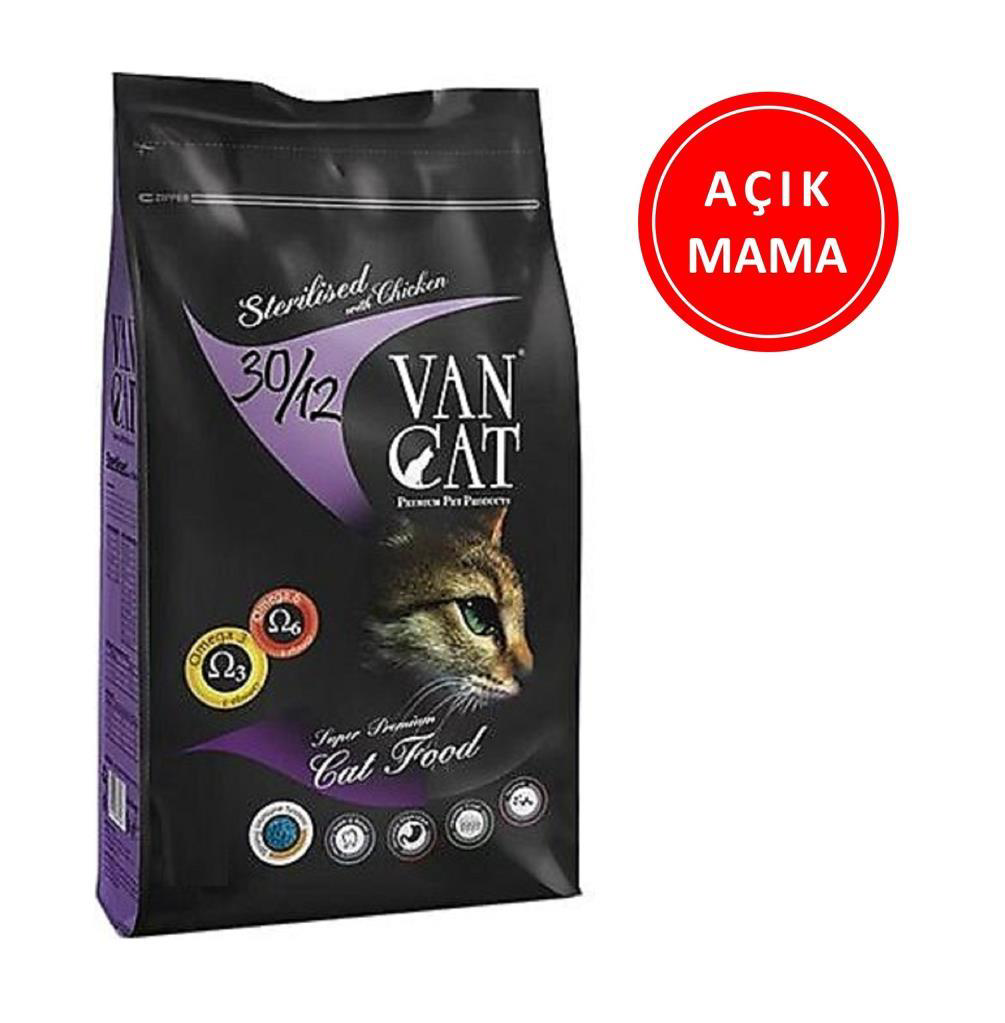 Vancat Sterilised Tavuklu Kısırlaştırılmış Kedi Maması 1 Kg AÇIK