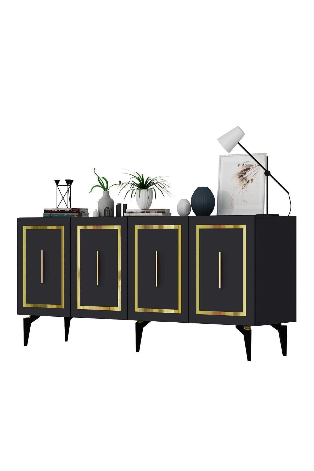 Cantek Dizayn Vanessa Konsol Antrasit-Altin