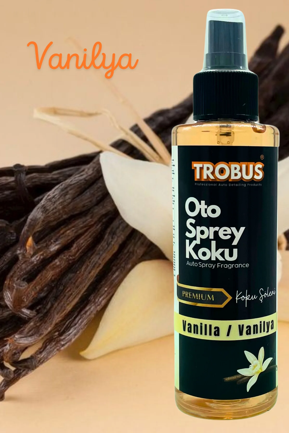 Vanilla/Vanilya Oto Sprey Koku - Premium Yumuşak ve Sıcak Ferahlı