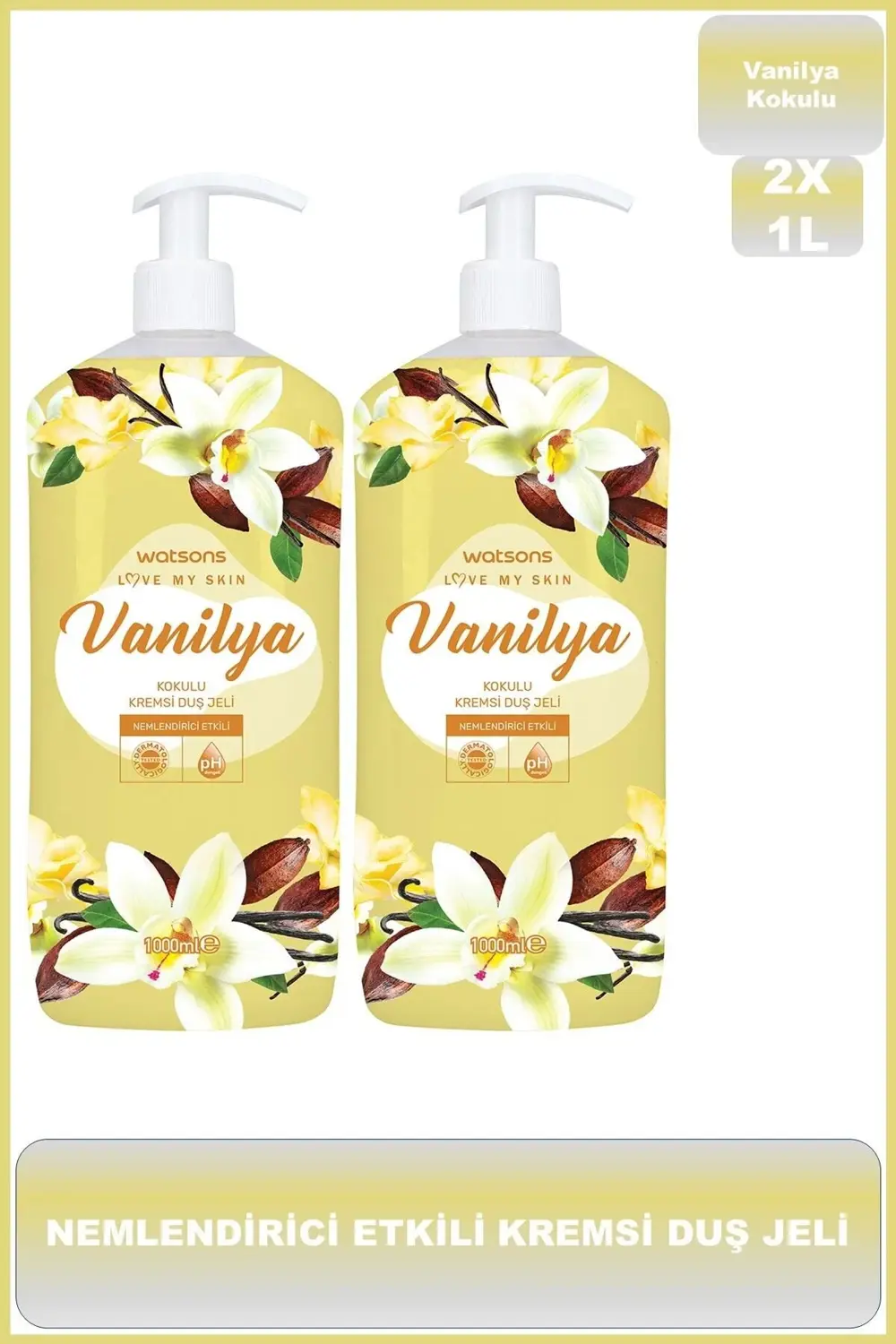 Vanilya Aromalı Kremsi Duş Jeli 1000 Ml X2 Adet