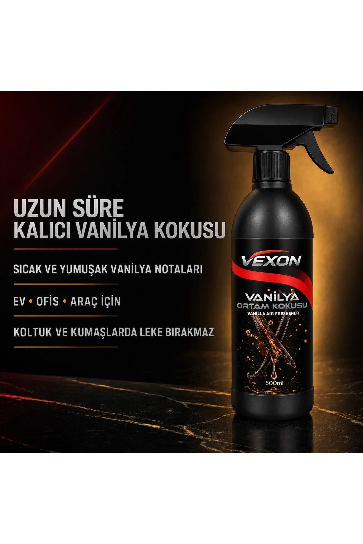 Vanilya Ortam Kokusu 500 ml – Ev, Ofis ve Araç İçin Kalıcı Kokulu Sprey
