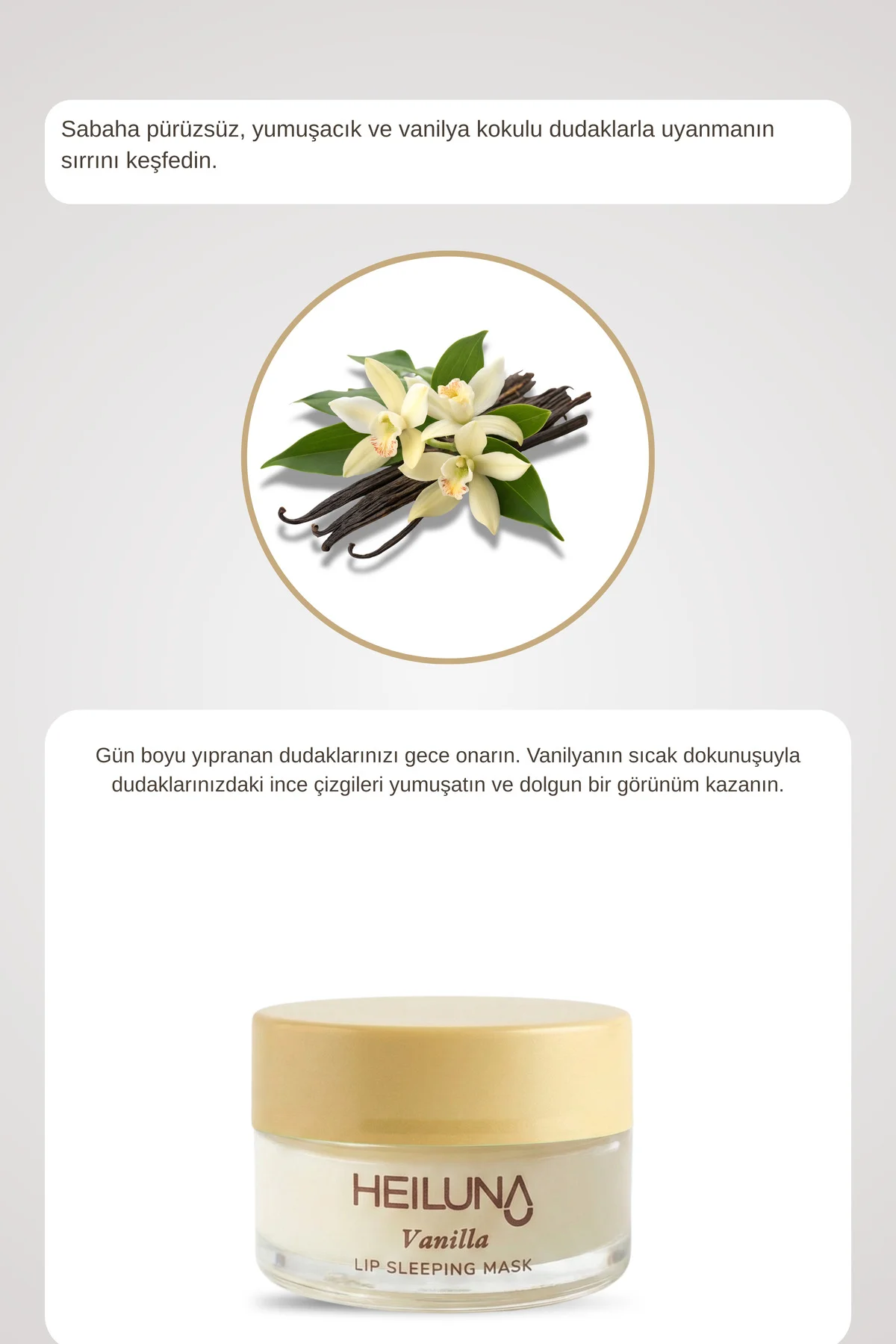 Vanilya Özlü Gece Dudak Maskesi 20g | E Vitamini, Shea Yağı Besle