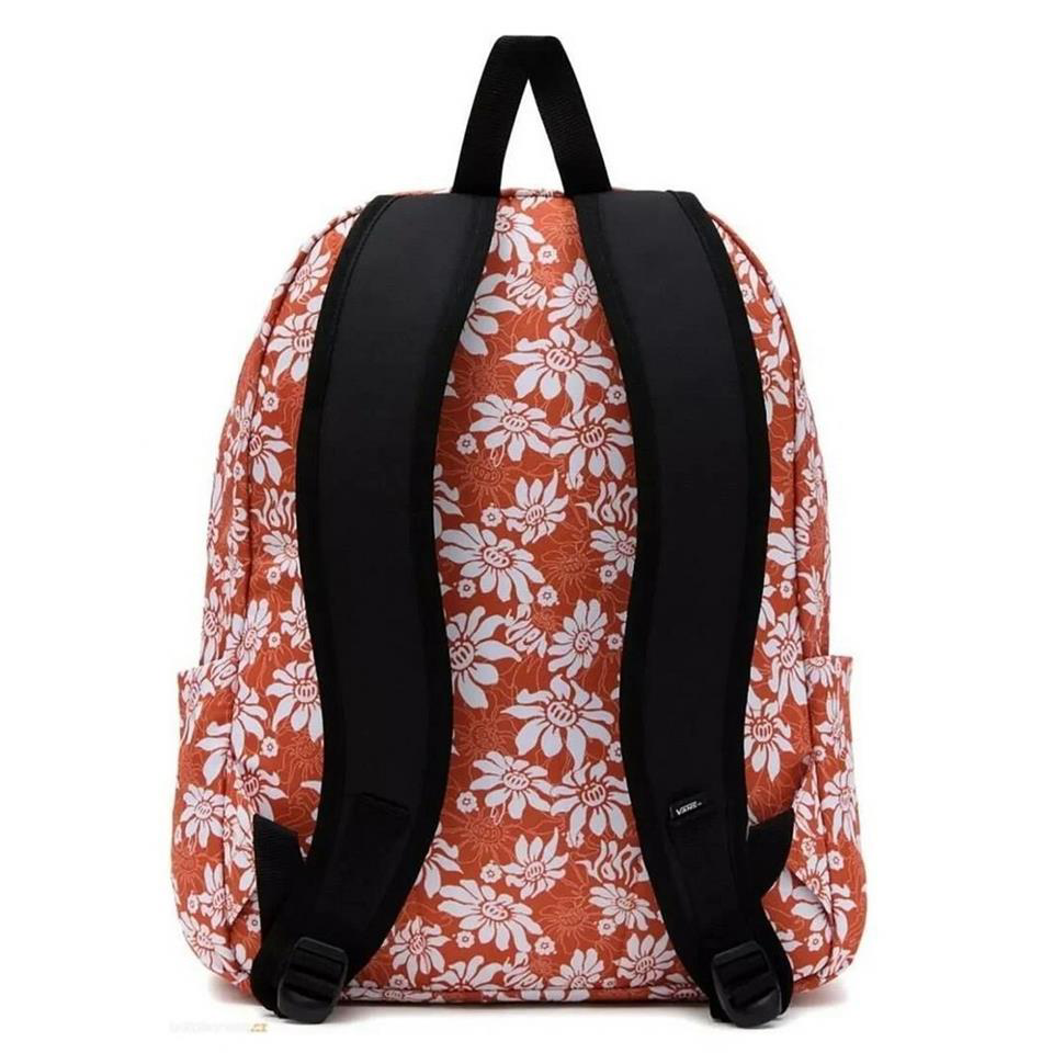 Vans  Old Skool 22L Sirt Çantasi Çiçekli Turuncu
