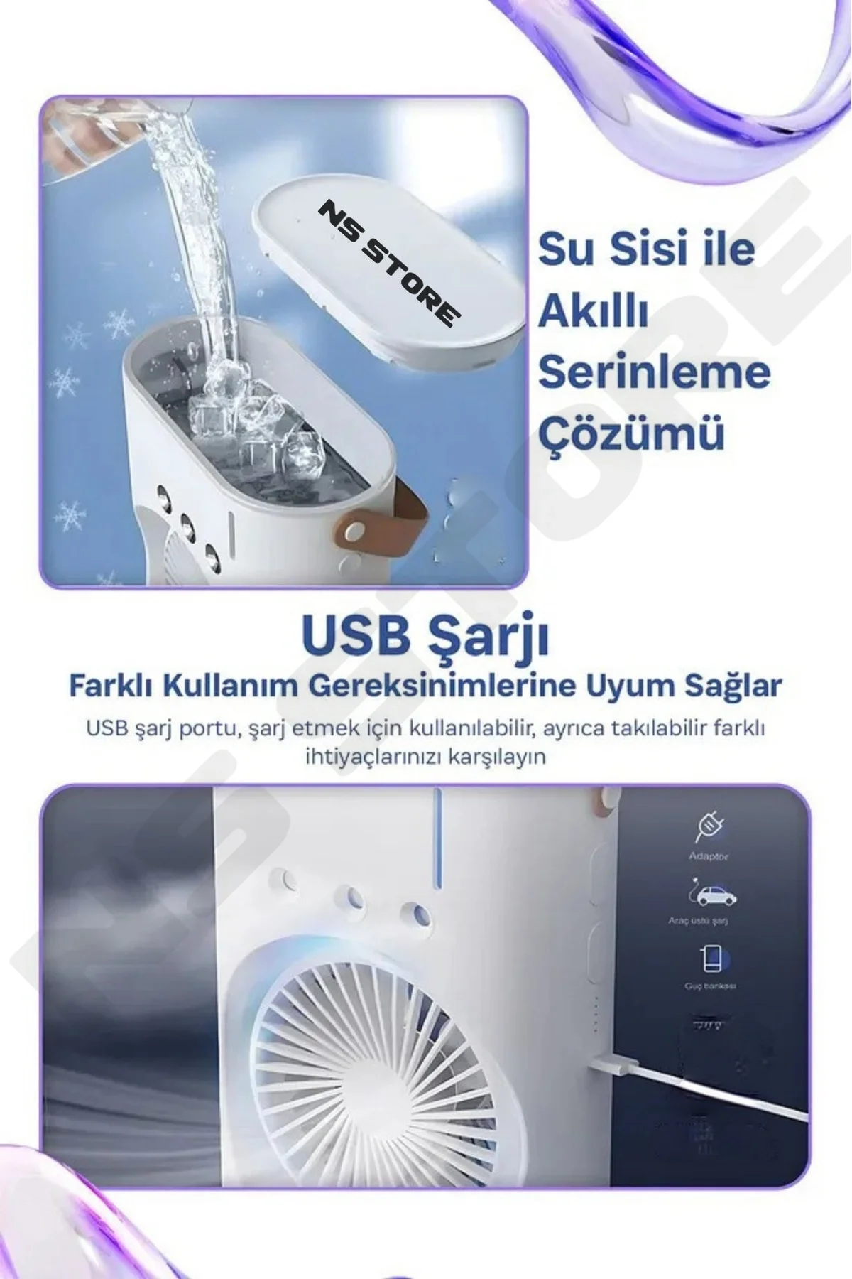 Vantilatör - Renk: Beyaz, Özellik: Su Buharlı, Tip: Masaüstü | Teknik Özellikleri ve Kullanım