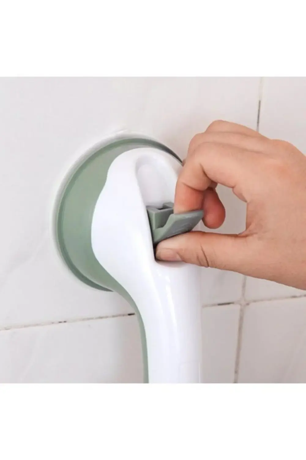 Vantuzlu Banyo Tutacağı Kayma Düşme Önleyici Kilitli Tutunma Barı