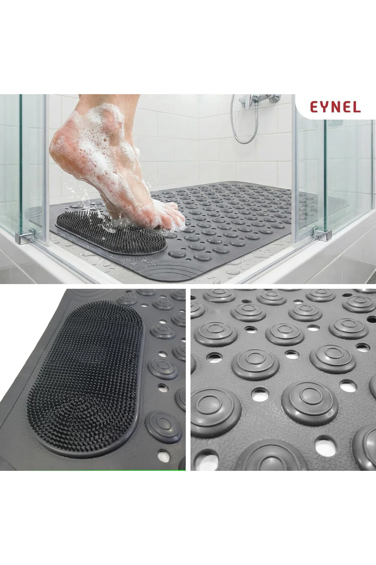 Vantuzlu Banyo ve Duş Kaydırmazı Duşa Kabin Küvet İçi Vantuzlu Banyo Paspası (35x69 cm) (Gr