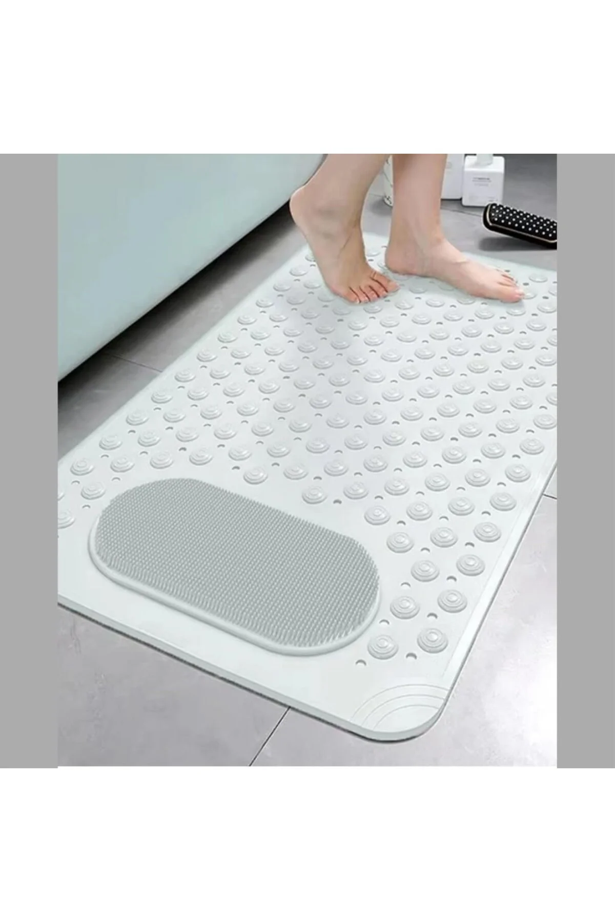 Vantuzlu Banyo ve Duş Kaydırmazı Duşa Kabin Küvet İçi Vantuzlu Banyo Paspası (35x69 cm) (Gr