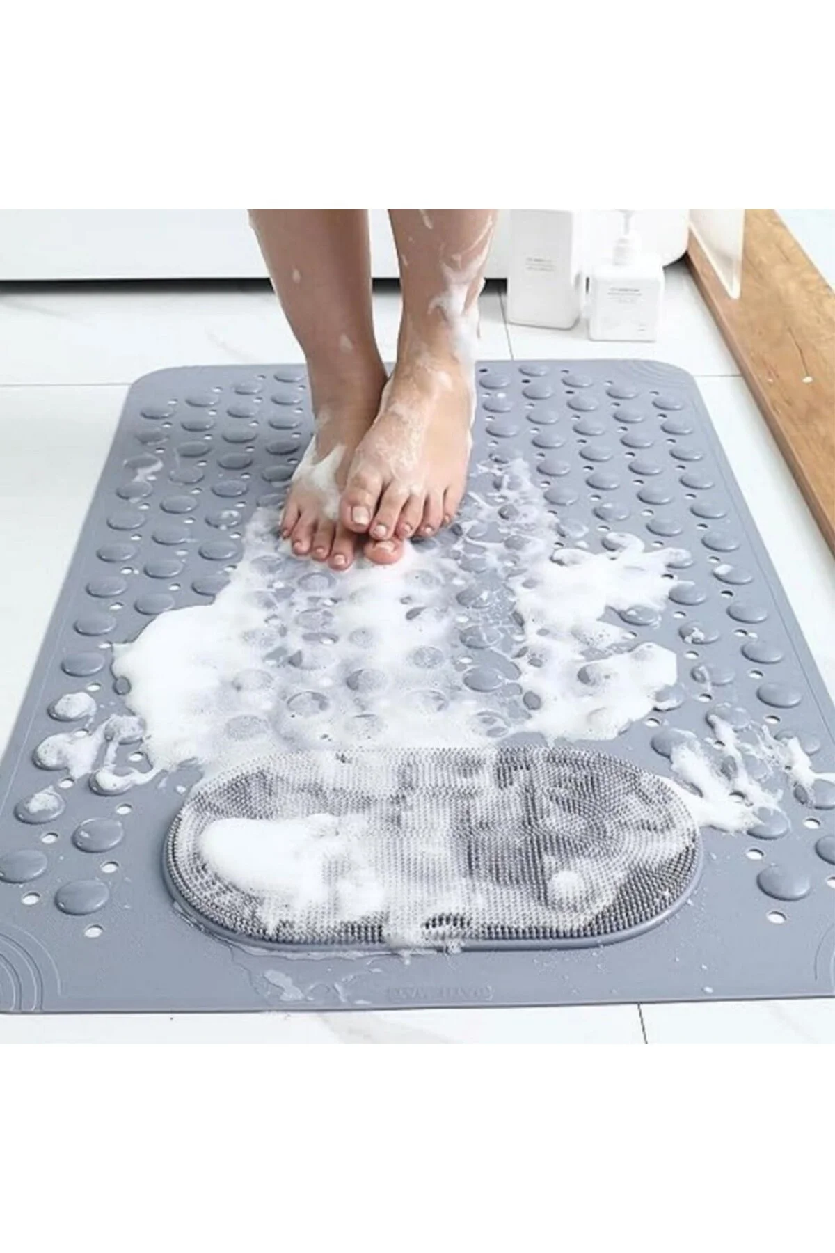 Vantuzlu Banyo ve Duş Kaydırmazı Duşa Kabin Küvet İçi Vantuzlu Banyo Paspası (35x69 cm) (Gr